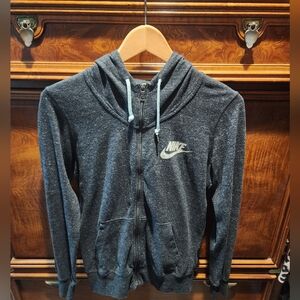 NIKE - Heather Gray Full-Zip Hoodie